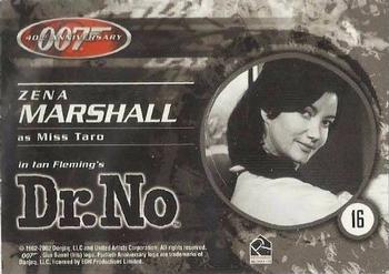 2002 Rittenhouse James Bond 'Dr. No' Commemorative #16 Zena Marshall as Miss Taro Back