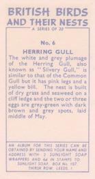 1961 Sunlight Soap British Birds and Their Nests #6 Herring Gull Back