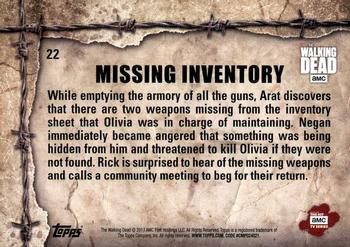 2017 Topps The Walking Dead Season 7 #22 Missing Inventory Back
