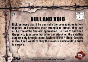 2017 Topps The Walking Dead Season 7 #51 Null And Void Back