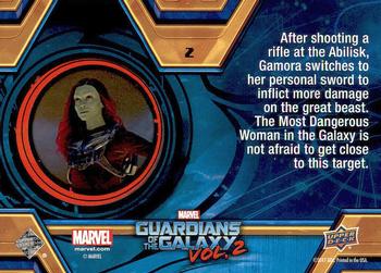 2017 Upper Deck Marvel Guardians of the Galaxy Vol. 2 #2 Most Dangerous Woman in the Galaxy Back