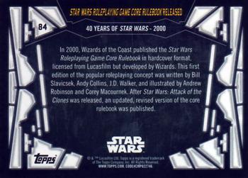 2017 Topps Star Wars 40th Anniversary - Blue #84 Star Wars Roleplaying Game Core Rulebook Released Back