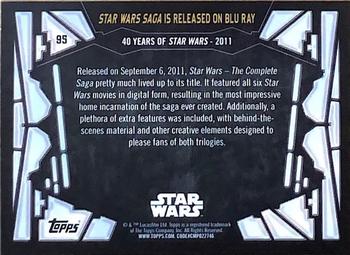 2017 Topps Star Wars 40th Anniversary - Blue #95 Star Wars Saga is Released on Blu-Ray Back