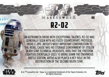 2017 Topps Star Wars Masterwork #45 R2-D2 Back