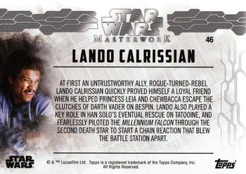 2017 Topps Star Wars Masterwork #46 Lando Calrissian Back