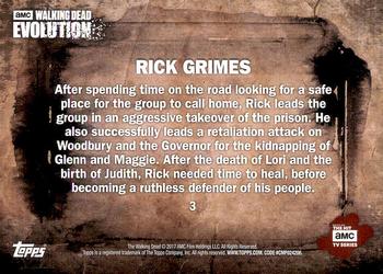 2017 Topps The Walking Dead: Evolution #3 Rick Grimes Back
