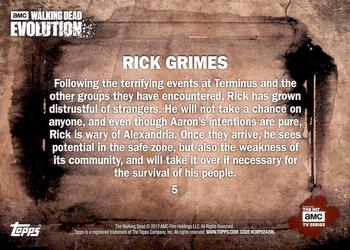 2017 Topps The Walking Dead: Evolution #5 Rick Grimes Back