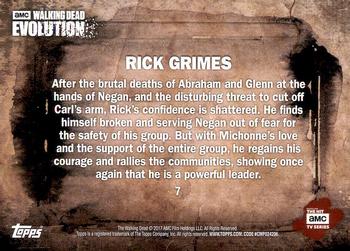 2017 Topps The Walking Dead: Evolution #7 Rick Grimes Back
