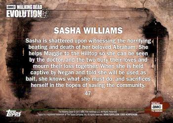 2017 Topps The Walking Dead: Evolution #47 Sasha Williams Back