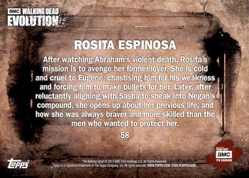 2017 Topps The Walking Dead: Evolution #58 Rosita Espinosa Back