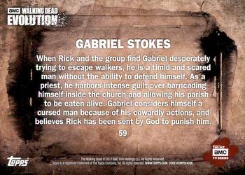 2017 Topps The Walking Dead: Evolution #59 Gabriel Stokes Back