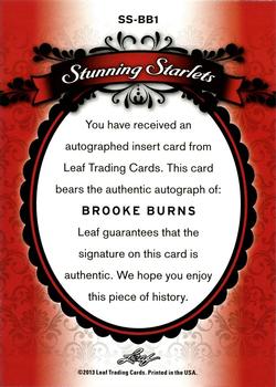 2013 Leaf Pop Century - Stunning Starlets #SS-BB1 Brooke Burns Back