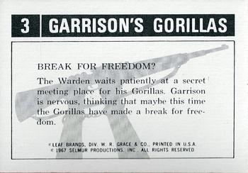 1967 Leaf Garrison's Gorillas #3 Break for Freedom? Back