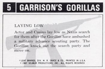 1967 Leaf Garrison's Gorillas #5 Laying Low Back