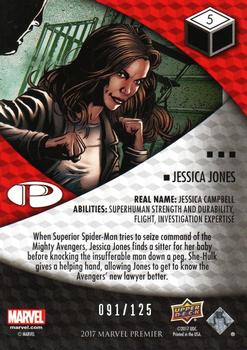 2017 Upper Deck Marvel Premier #5 Jessica Jones Back