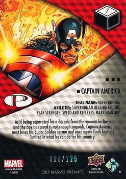 2017 Upper Deck Marvel Premier #7 Captain America Back