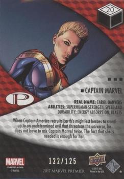 2017 Upper Deck Marvel Premier #20 Captain Marvel Back