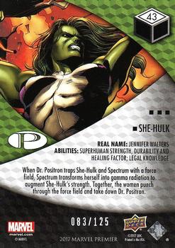 2017 Upper Deck Marvel Premier #43 She-Hulk Back
