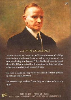 2017 The Bar Pieces of the Past #30 Calvin Coolidge Back