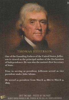2017 The Bar Pieces of the Past - Limited Edition #3 Thomas Jefferson Back