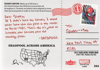 2017 Fleer Ultra Marvel Spider-Man - Deadpool Across America Silver Web Foil #DA4 Grand Canyon Back