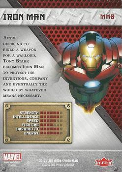 2017 Fleer Ultra Marvel Spider-Man - Marvel Metal #MM8 Iron Man Back
