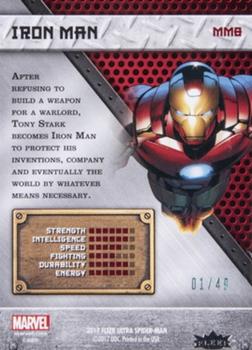 2017 Fleer Ultra Marvel Spider-Man - Marvel Metal Precious Metal Gems Blue #MM8 Iron Man Back