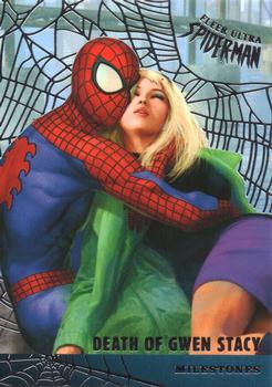 2017 Fleer Ultra Marvel Spider-Man - Milestones Silver Web Foil #M-3 Death of Gwen Stacy Front
