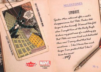 2017 Fleer Ultra Marvel Spider-Man - Milestones Silver Web Foil #M-5 Symbiote Back