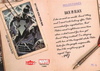 2017 Fleer Ultra Marvel Spider-Man - Milestones Silver Web Foil #M-9 Black is Back Back