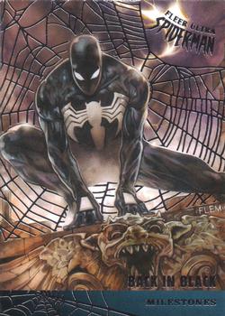 2017 Fleer Ultra Marvel Spider-Man - Milestones Silver Web Foil #M-9 Black is Back Front