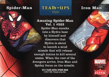 2017 Fleer Ultra Marvel Spider-Man - Team Ups #TU6 Iron Man Back