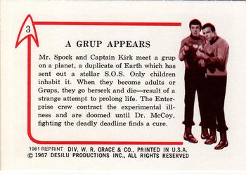 1981 Leaf 1967 Star Trek (Reprint) #3 A Grup Appears Back