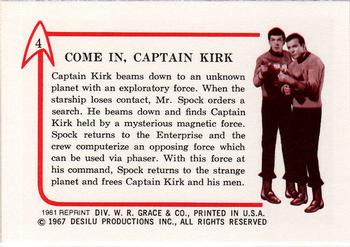 1981 Leaf 1967 Star Trek (Reprint) #4 Come In, Captain Kirk Back