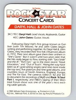 1985 AGI Rock Star #48 Daryl Hall / John Oates Back