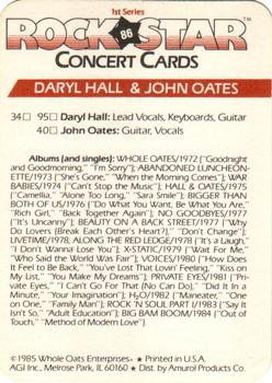 1985 AGI Rock Star #86 Daryl Hall / John Oates Back