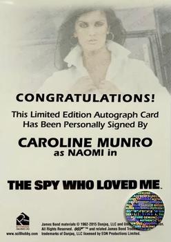 2016 Rittenhouse James Bond Archives SPECTRE Edition - Autographs #NNO Caroline Munro Back