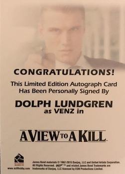 2016 Rittenhouse James Bond Archives SPECTRE Edition - Autographs #NNO Dolph Lundgren Back