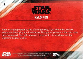 2017 Topps Star Wars: The Last Jedi #3 Kylo Ren Back