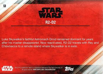2017 Topps Star Wars: The Last Jedi #13 R2-D2 Back