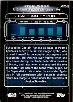 2017 Topps Star Wars: Galactic Files Reborn - Blue #AOTC-12 Captain Typho Back