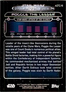 2017 Topps Star Wars: Galactic Files Reborn - Blue #AOTC-19 Poggle the Lesser Back