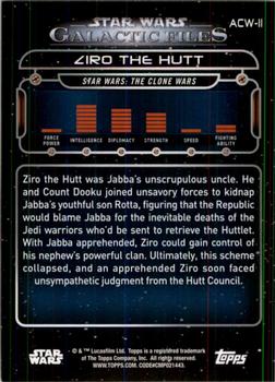 2017 Topps Star Wars: Galactic Files Reborn - Orange #ACW-11 Ziro The Hutt Back