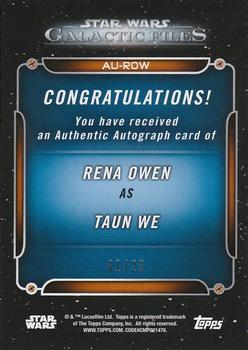2017 Topps Star Wars: Galactic Files Reborn - Autographs Gold #NNO Rena Owen Back