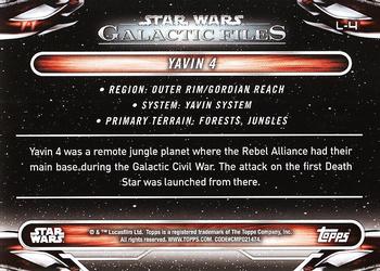 2017 Topps Star Wars: Galactic Files Reborn - Locations #L-4 Yavin 4 Back