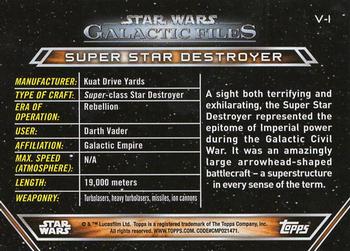 2017 Topps Star Wars: Galactic Files Reborn - Vehicles #V-1 Super Star Destroyer Back