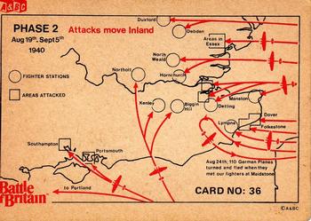 1969 A&BC Battle of Britain #36 Spitfires return home over the British coast Back