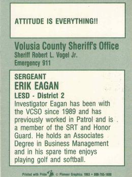 1993 Volusia County Sheriff's Office SheriffStars #NNO Erik Eagan Back