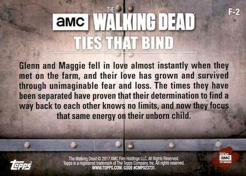 2017 Topps The Walking Dead Season 6 - Ties That Bind #F-2 Glenn Rhee / Maggie Greene Back