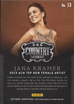 2014 Panini Country Music - Award Winners #13 Jana Kramer Back